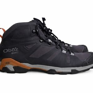 Oboz Men's Black and Brown Trail Boots — Waterproof Mid-Top